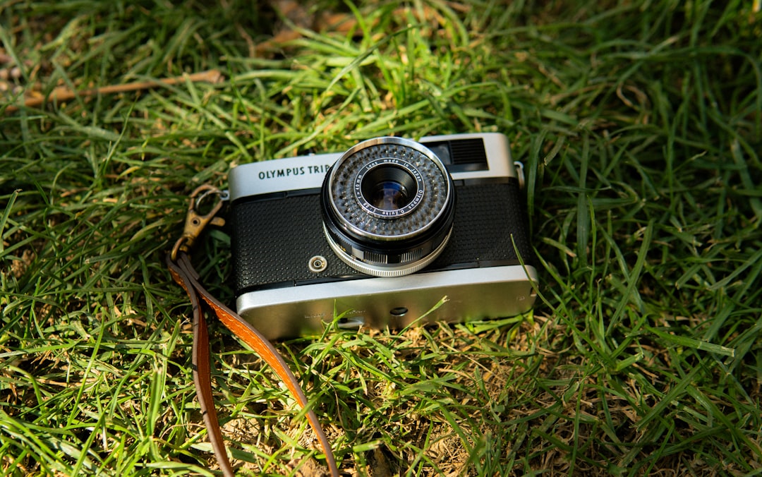 A captivating outdoor scene featuring a photographer using the Olympus OM-D camera with various acce