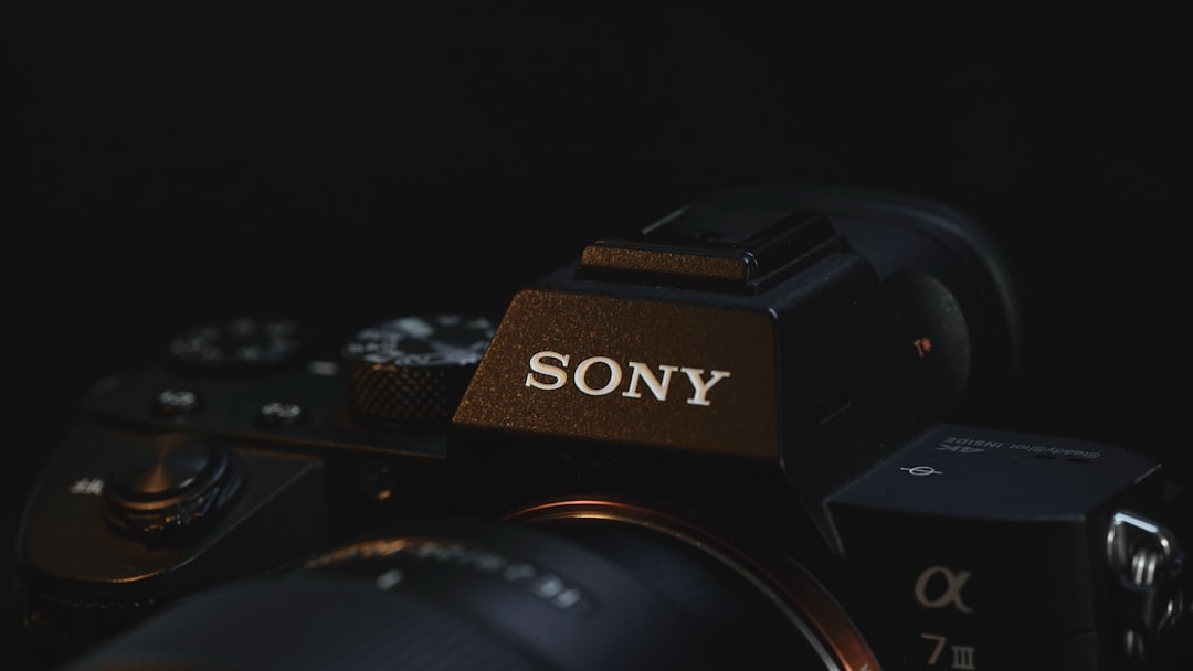 Close-up shot of the Sony Alpha a7 III camera, highlighting its features and design. The background 