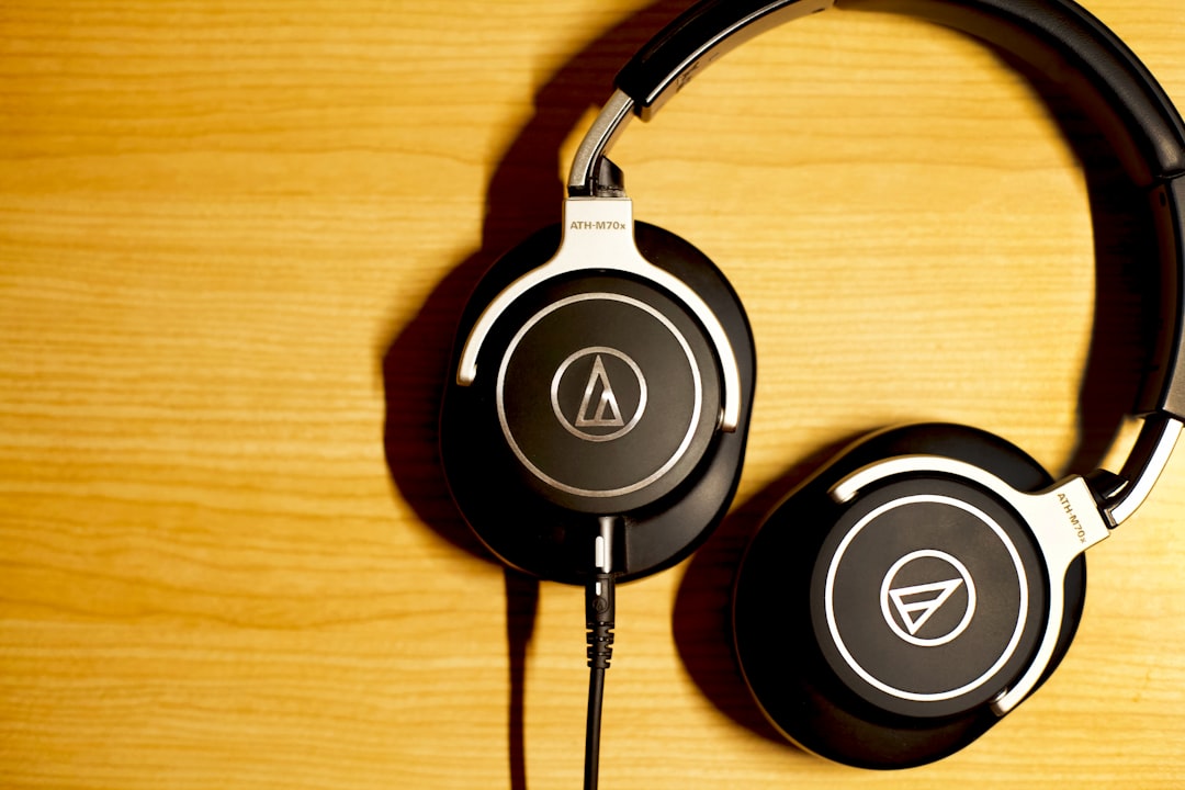 Image of the Audio-Technica ATH-M50x headphones in a studio setting, emphasizing their durability an