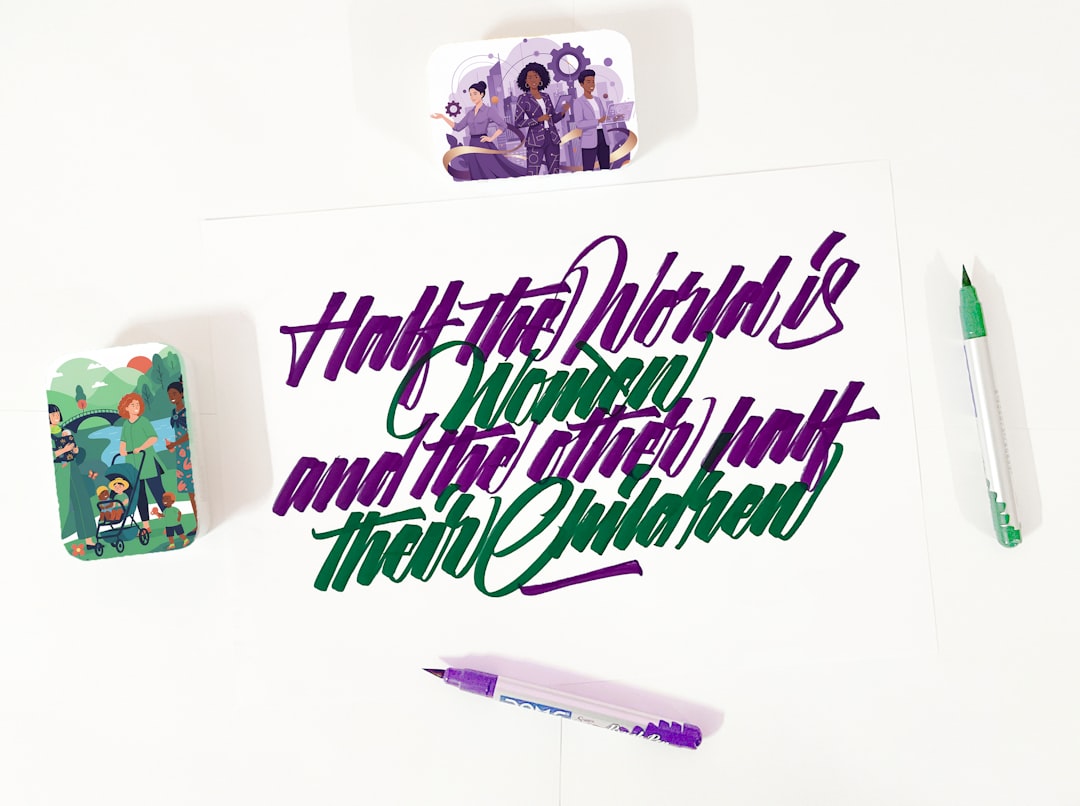 Image of the Tombow Dual Brush Pen being used for hand lettering or illustration, showing the dual t