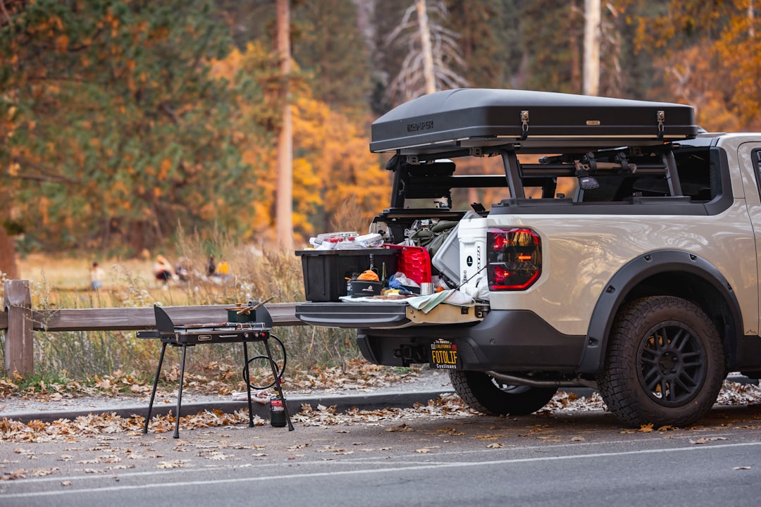 A hero image showing a Coleman Japan cooler prominently placed at a scenic U.S. campsite during gold