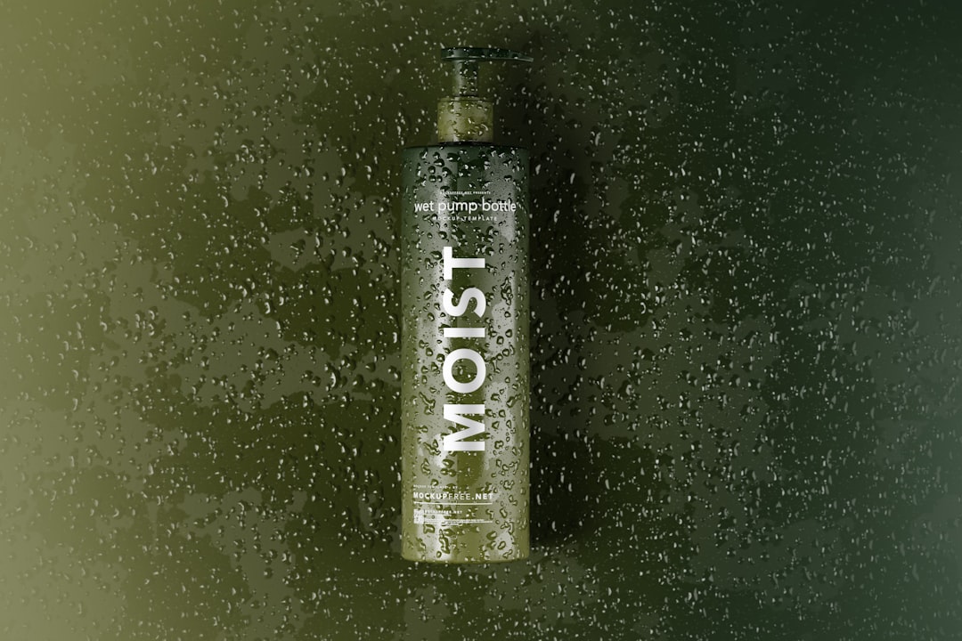 Close-up image of a bottle of Gokujyun Hyaluronic Acid Lotion with visible water droplets on the bot