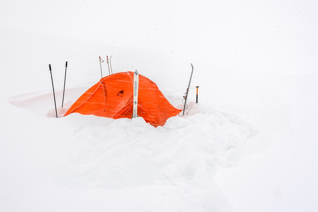 Photo of Montbell’s Super Spiral Down Hugger #1 mummy sleeping bag being used in a cold mountain env