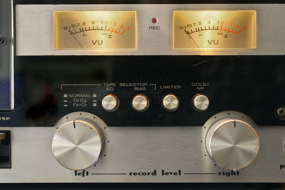 Historic black-and-white photo or vintage style image showing Saul Marantz or early Marantz equipmen