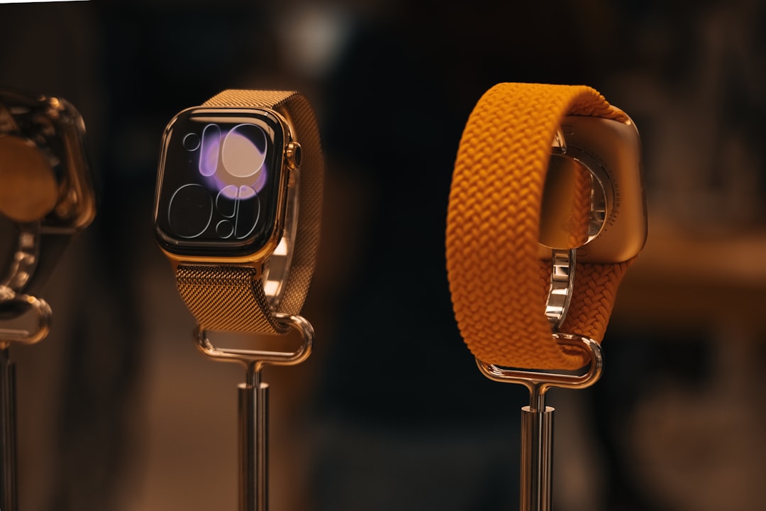 Close-up image of a Panasonic smartwatch showcasing its minimalist design, sapphire glass, and premi